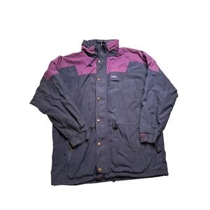 White Sierra Colorblock Rain Jacket Windbreaker Purple Navy Blue Size XL